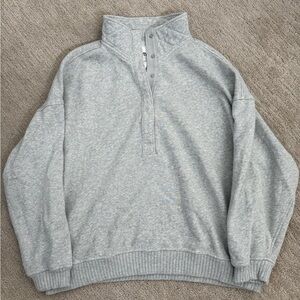 Aerie Light Gray Oh Snap Pullover